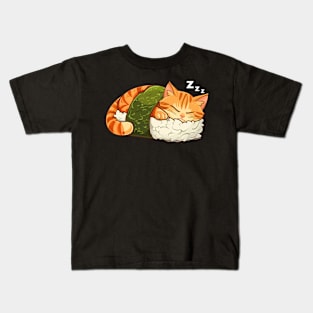 Sushi Cat Japanese Kawaii Anime Neko ga Kids T-Shirt